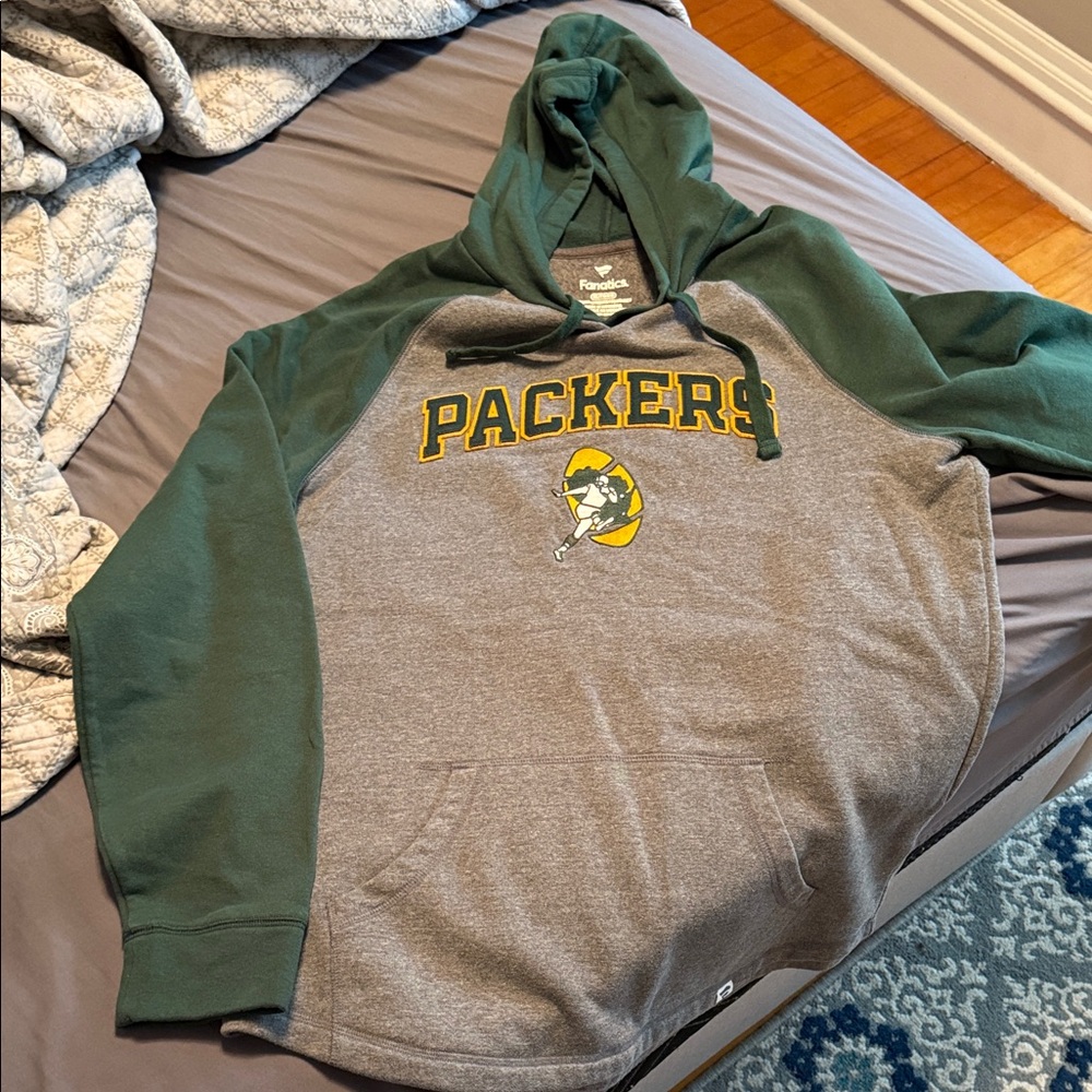 Fanatics Packers Green and Gray Hoodie